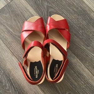 Hasbeens Red Clog Sandals
